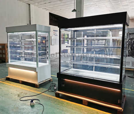 Bakery Shop Glass Chiller Cake Showcase Ultra Clear Glass 4 Shelves